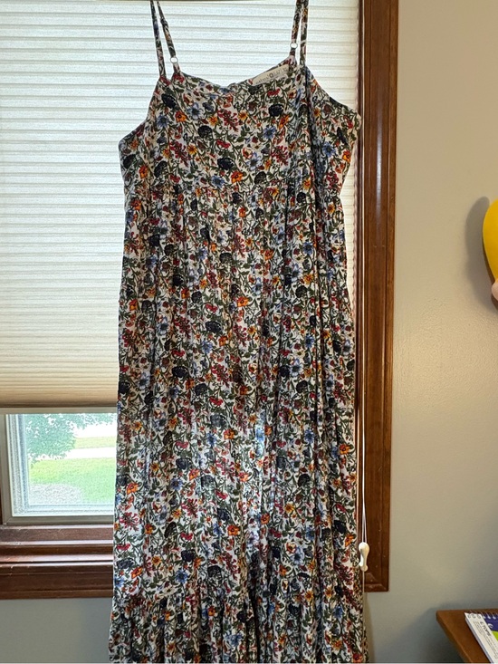 NATURAL LIFE Dresses & Skirts - NATURAL LIFE Floral Spaghetti-Strap Maxi Dress in White with Multicolor Blooms
